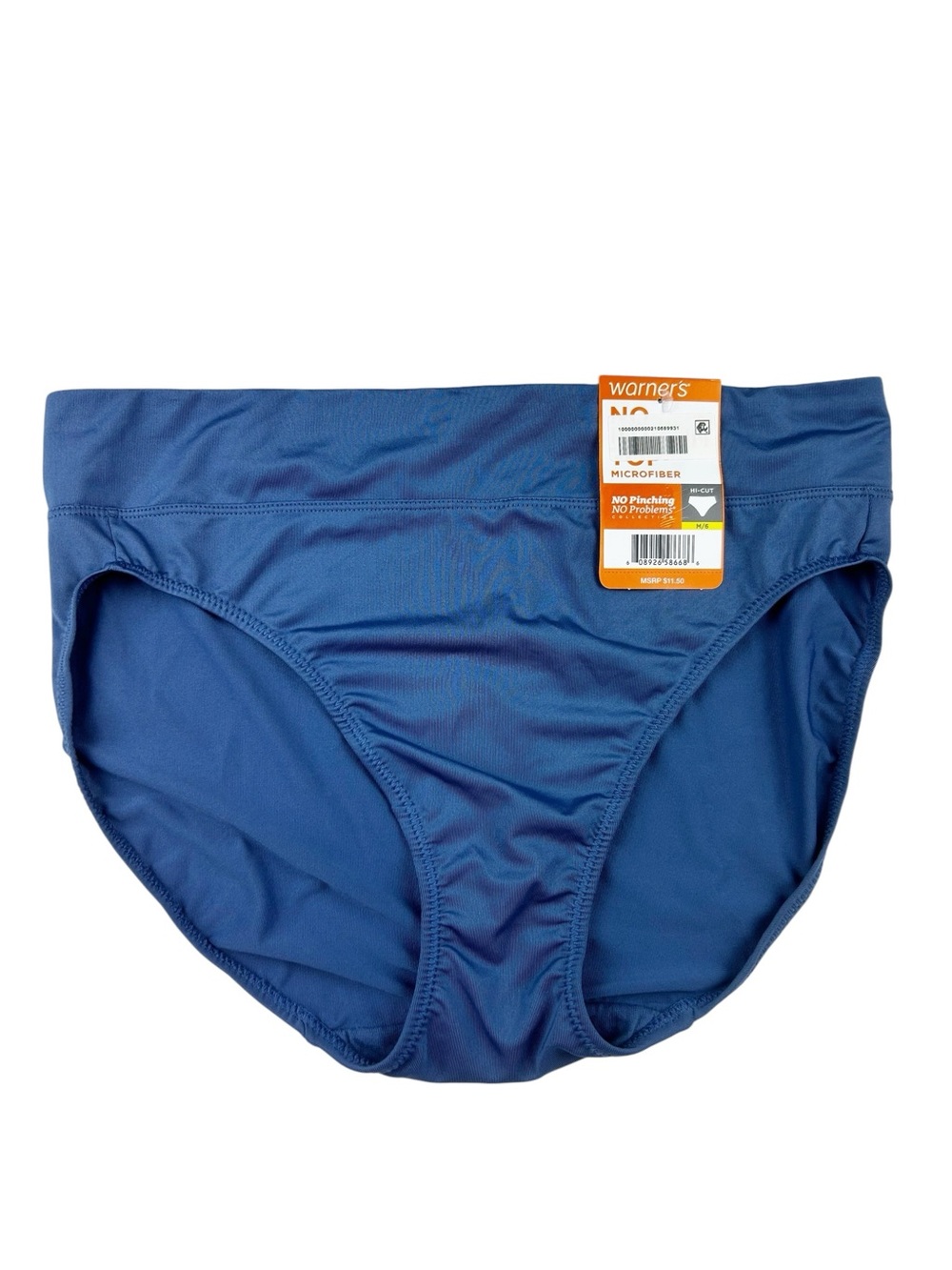 Warner's No Muffin Top Hi-Cut Panty Size Medium / 6 Blue